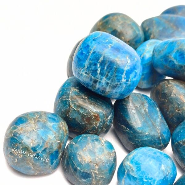 Blue Apatite 15 To 25 MM Crystal Tumbled Stone
