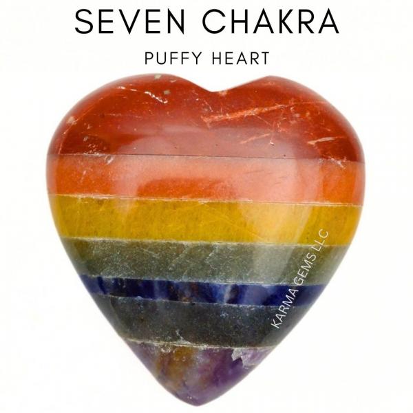 7 Chakra Puffy Heart 2 inch