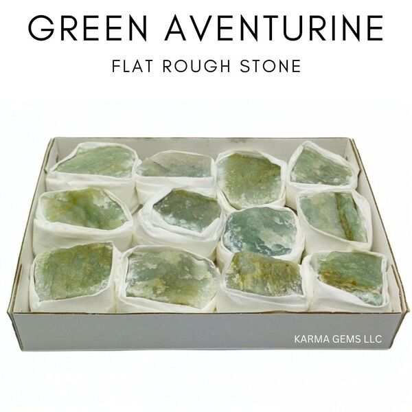 Green Aventurine 12 Pcs Flat Rough Stone
