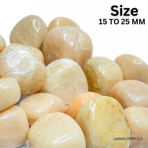 Peach Moonstone 15 To 25 MM Crystal Tumbled Stone