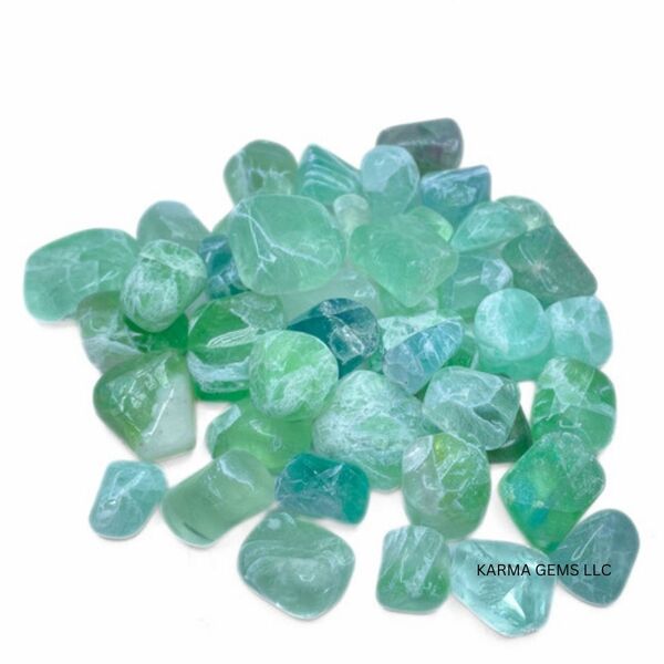 Green Fluorite 15 To 25 MM Crystal Tumbled Stone