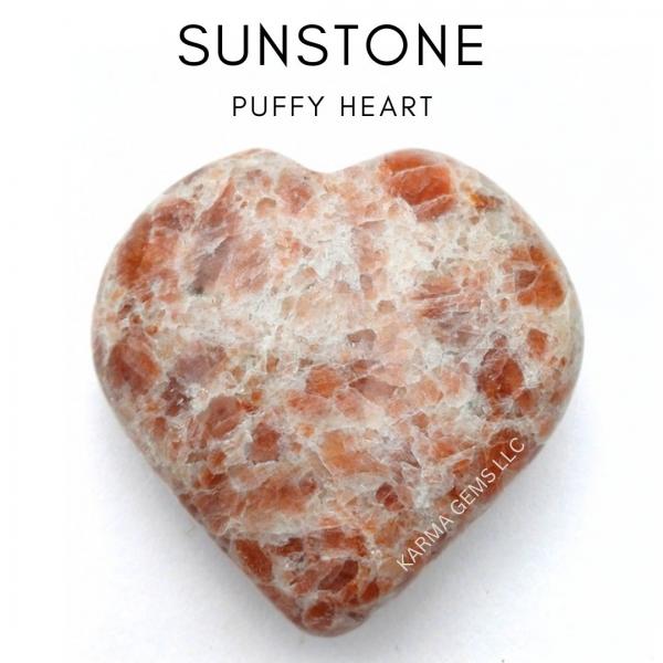 Sunstone Puffy Heart 2 inch