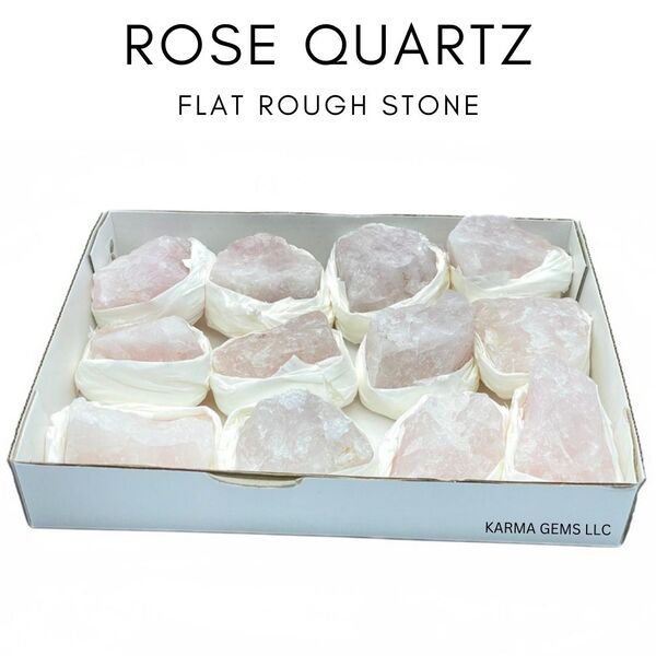 Rose Quartz 12 Pcs Flat Rough Stone