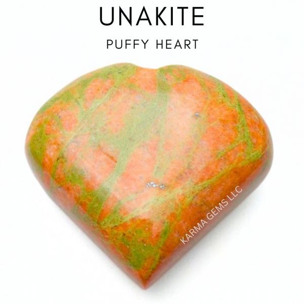 Unakite Puffy Heart 2 inch