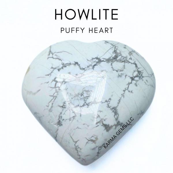 Howlite Puffy Heart 2 inch