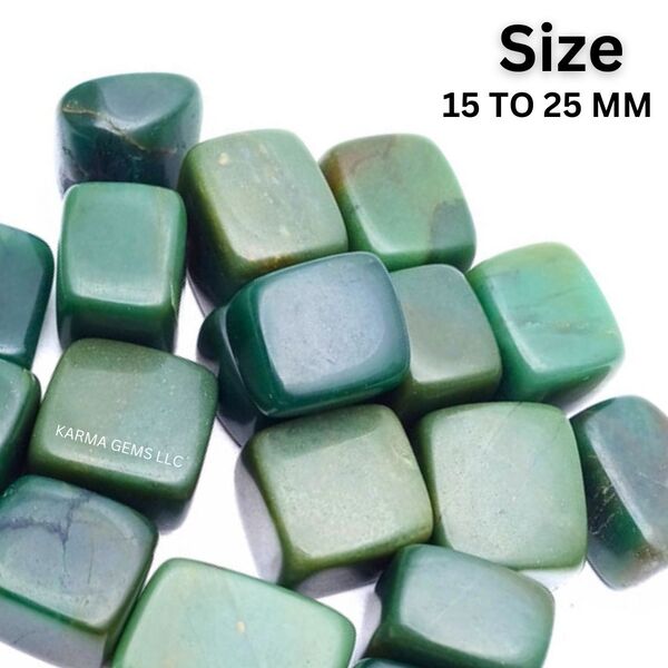 Green Jade 15 To 25 MM Crystal Tumbled Stone