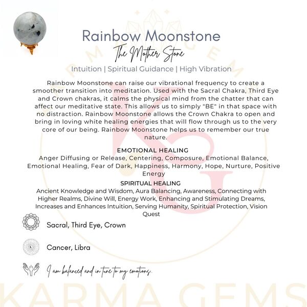 Rainbow Moonstone Crystal Sphere