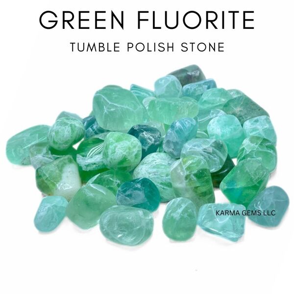 Green Fluorite 15 To 25 MM Crystal Tumbled Stone