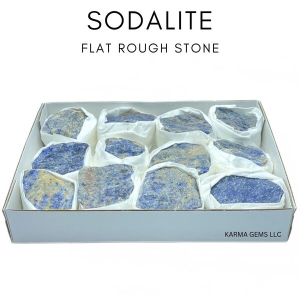 Sodalite 12 Pcs Flat Rough Stone