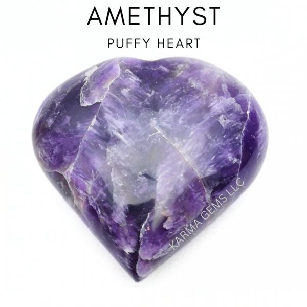 Amethyst Puffy Heart 2 inch