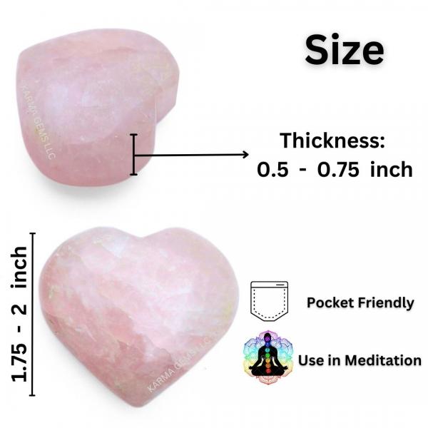 Rose Quartz Puffy Heart 2 inch