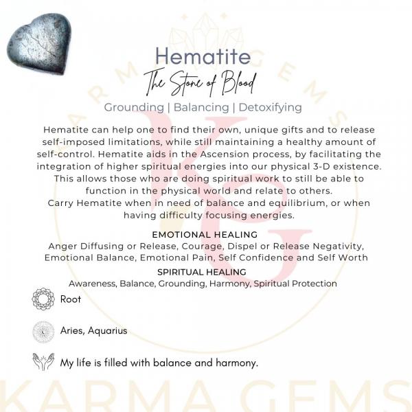 Hematite Puffy Heart 2 inch