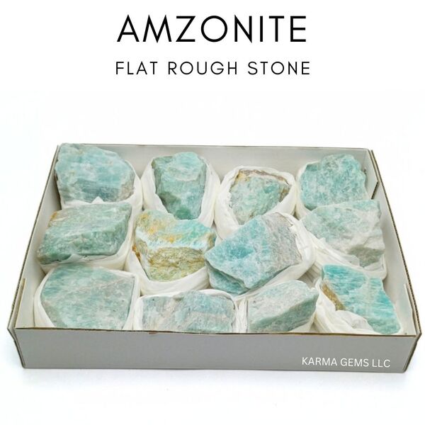 Amazonite 12 Pcs Flat Rough Stone