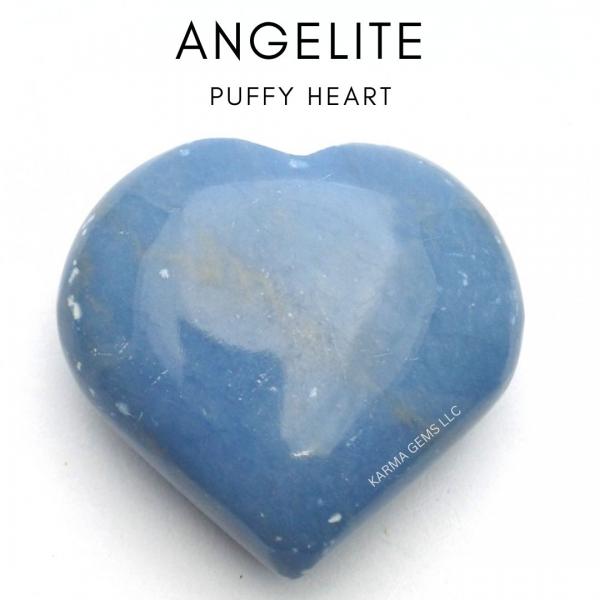 Angelite Puffy Heart 2 inch