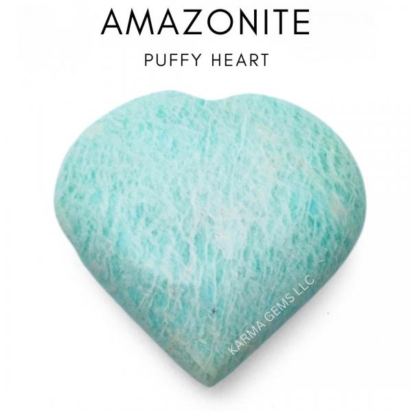 Amazonite Puffy Heart 2inch